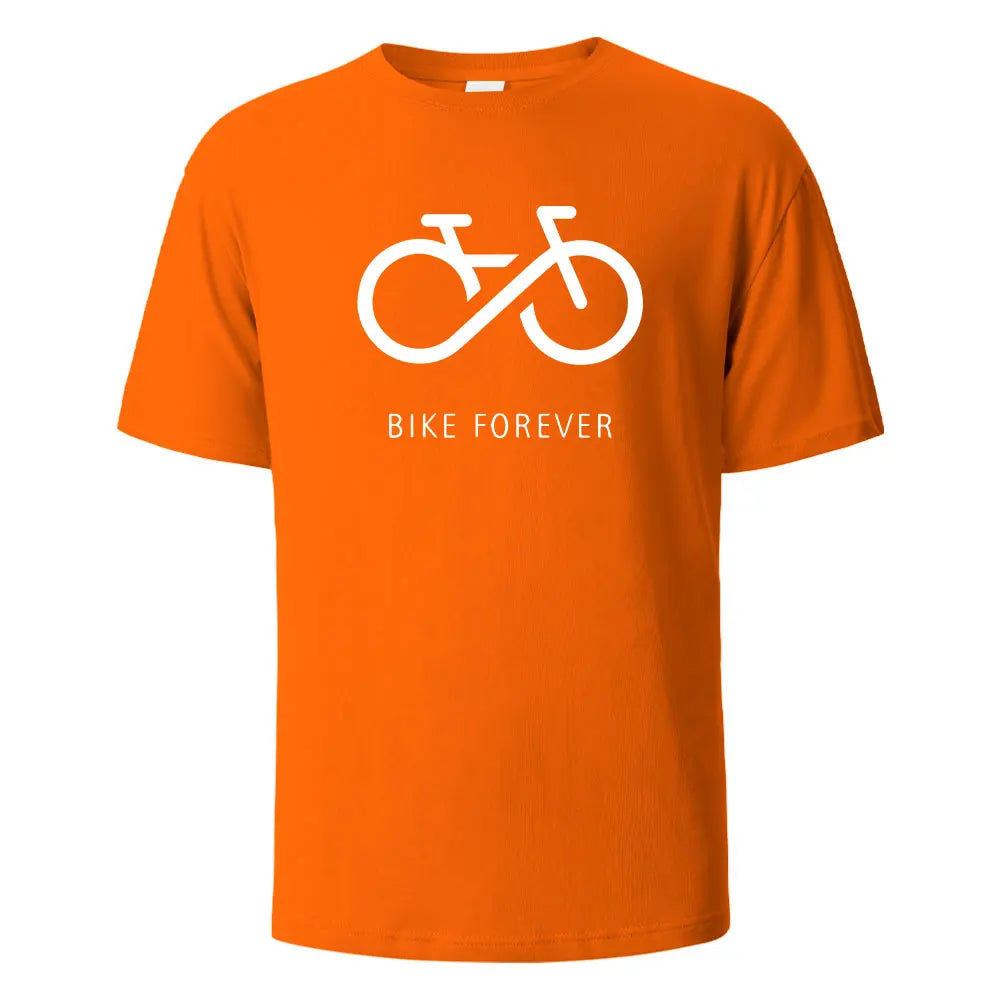 Bike Forever Funny Streetwear Basic T-Shirt For Men Fashion Casual 100% Cotton Clothing Crewneck Breathable Tshirt Hip Hop Tees