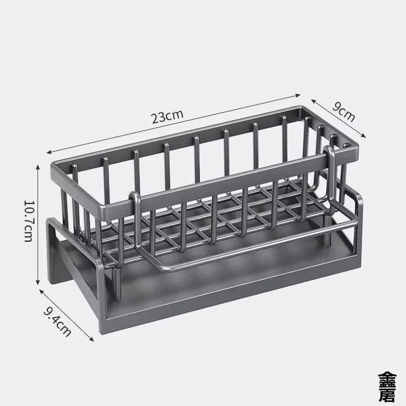 Estante compacto para especias montado en el grifo – Organizador de fregadero con escurridor – Almacenamiento de cocina que ahorra espacio para utensilios/accesorios