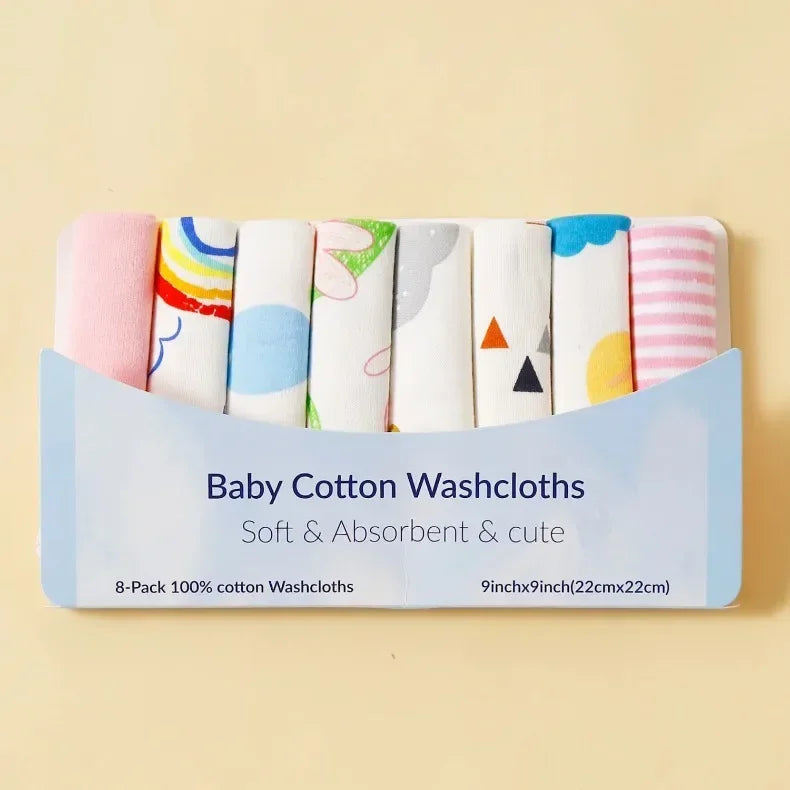 8Pcs Cotton Newborn Baby Towels Set Saliva Towel Nursing Towel Baby Boys Girls Bebe Toalha Washcloth Handkerchief Cloth Wipes