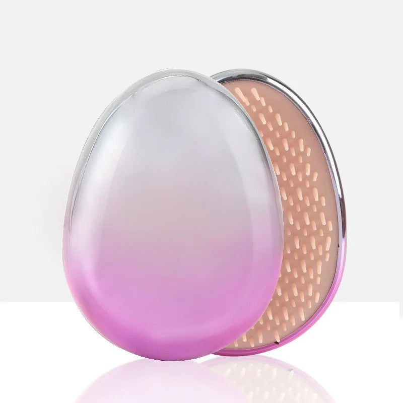 Marbling Egg Shape Glitter Straight Hair Brush Anti-knotting Hair Smoothing Combs Anti Static Massage Hairbrush Tangle Hair Care