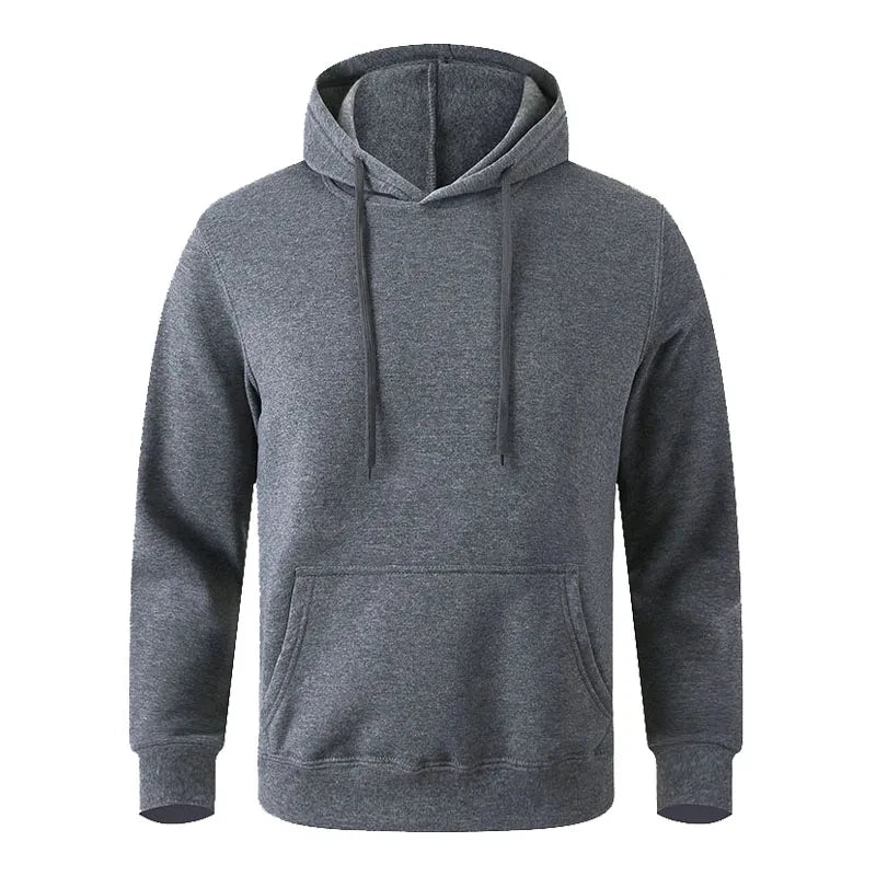 Unisex Fleece Hoodie - Casual Pullover Sweatshirt Black White