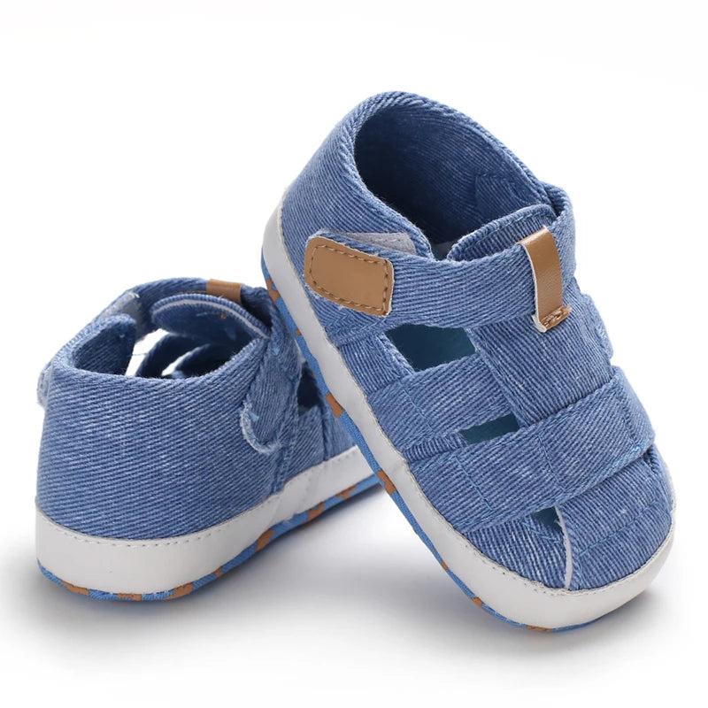Four Season Blue Main Picture Comfortable and Lightweight Walking Shoes 0-12 Months Soft Sole Anti Slip Crawling Shoes