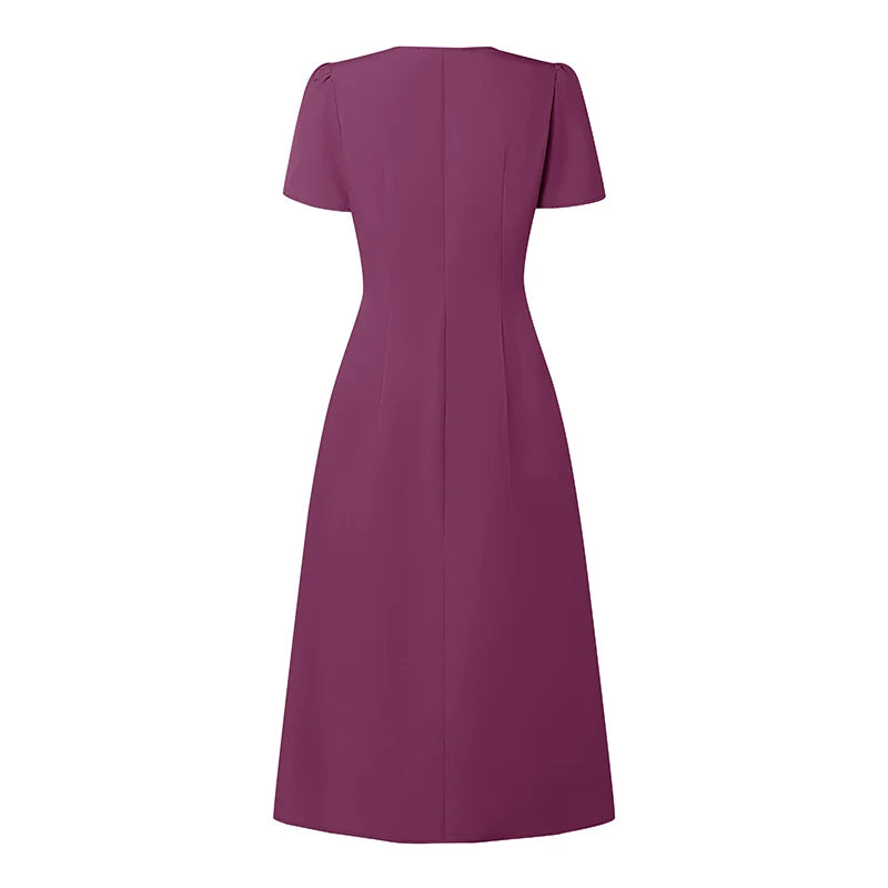 Elegant V Neck Petal Sleeve Sundress ZANZEA Women Summer Dress Stylish Solid A Line Pleated Holiday Dresses Casual OL Work Robe