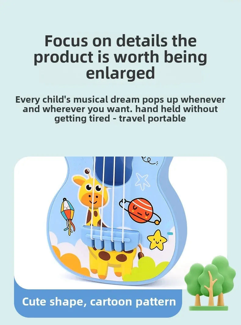 Mini Guitar Instrument Can Play Music Simulation Toy Ukulele Kids Guitar Toy Girl Boy Beginners Birthday Gift