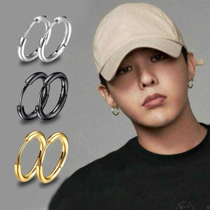 1 Pair Stainless Steel Hoop Earrings Women'S Men Gold Color Small Earrings Girl Jewelry Pendientes Mujer Aretes Cartilage Piercing