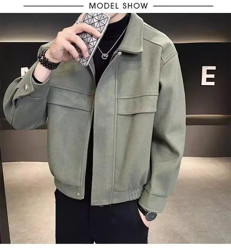 Korean Popular Clothes Men's Jackets Streetwear Men's Clothing Multiple Pockets Hong Kong Style Windbreaker Jacket Multifunction