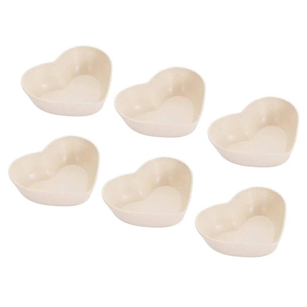 6PCS Wheat Straw Seasoning Dish Set - Small Dipping Snack Plates