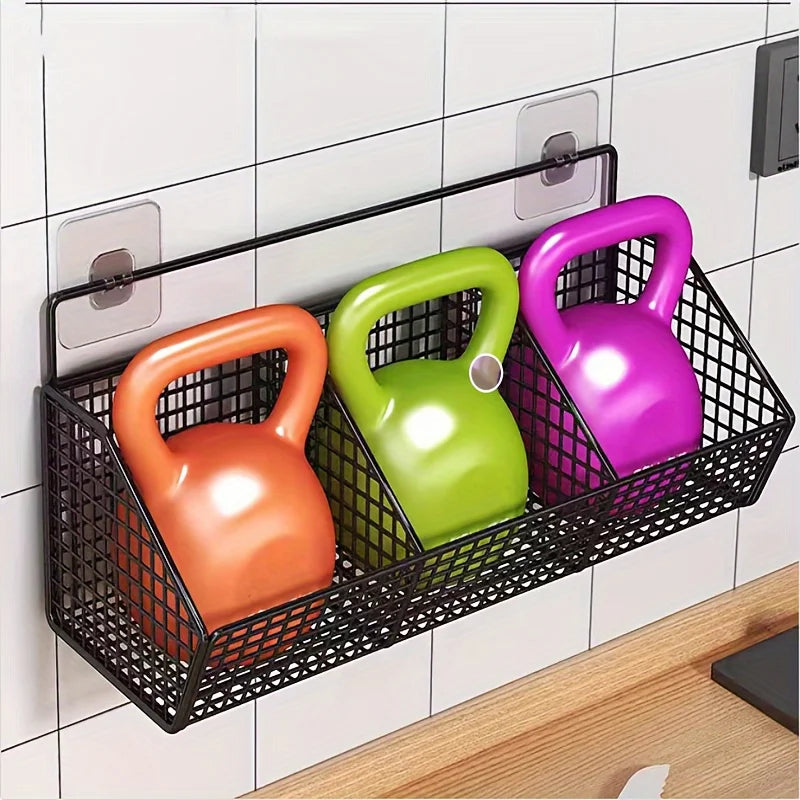 Cesta de Almacenamiento de Cocina Montada en la Pared Adecuada para el Almacenamiento Duradero de Alambre de Metal de Especias, Ajo, Cebollas y Verduras