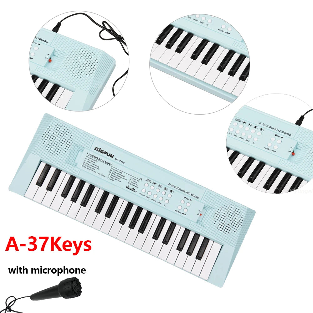 37 Keys Kids Electronic Piano Organ keyboard with Microphone Education Toys Musical Instrument Children Boy Girl Gifts
