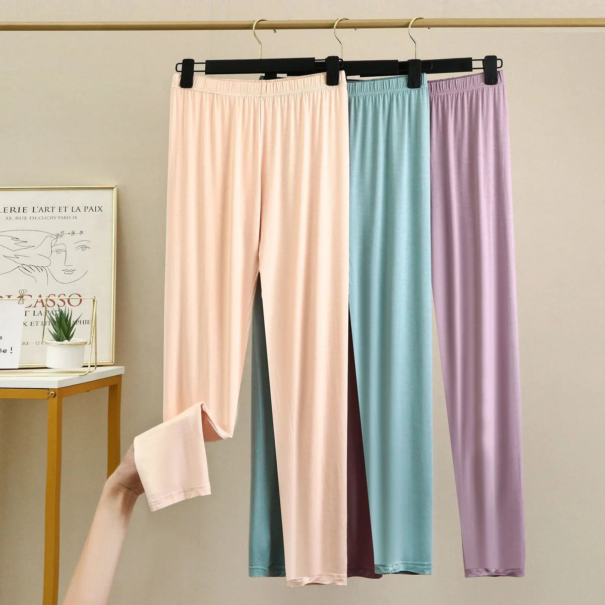 Women's Modal Pajama Pants - Plus Size Elastic Waist Sleep Bottoms