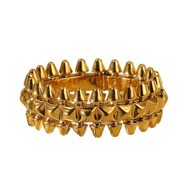18mm Geometric Women Ring Made Of Sturdy Copper For Everyday Elegances