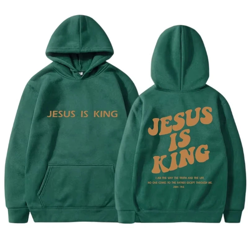 Jesus Is King Hoodie - Unisex Harajuku Pullover Sweatshirt