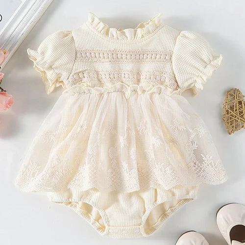 Baby Girl Sleeveless Romper and Hat Set - Cotton Print, 0-24M