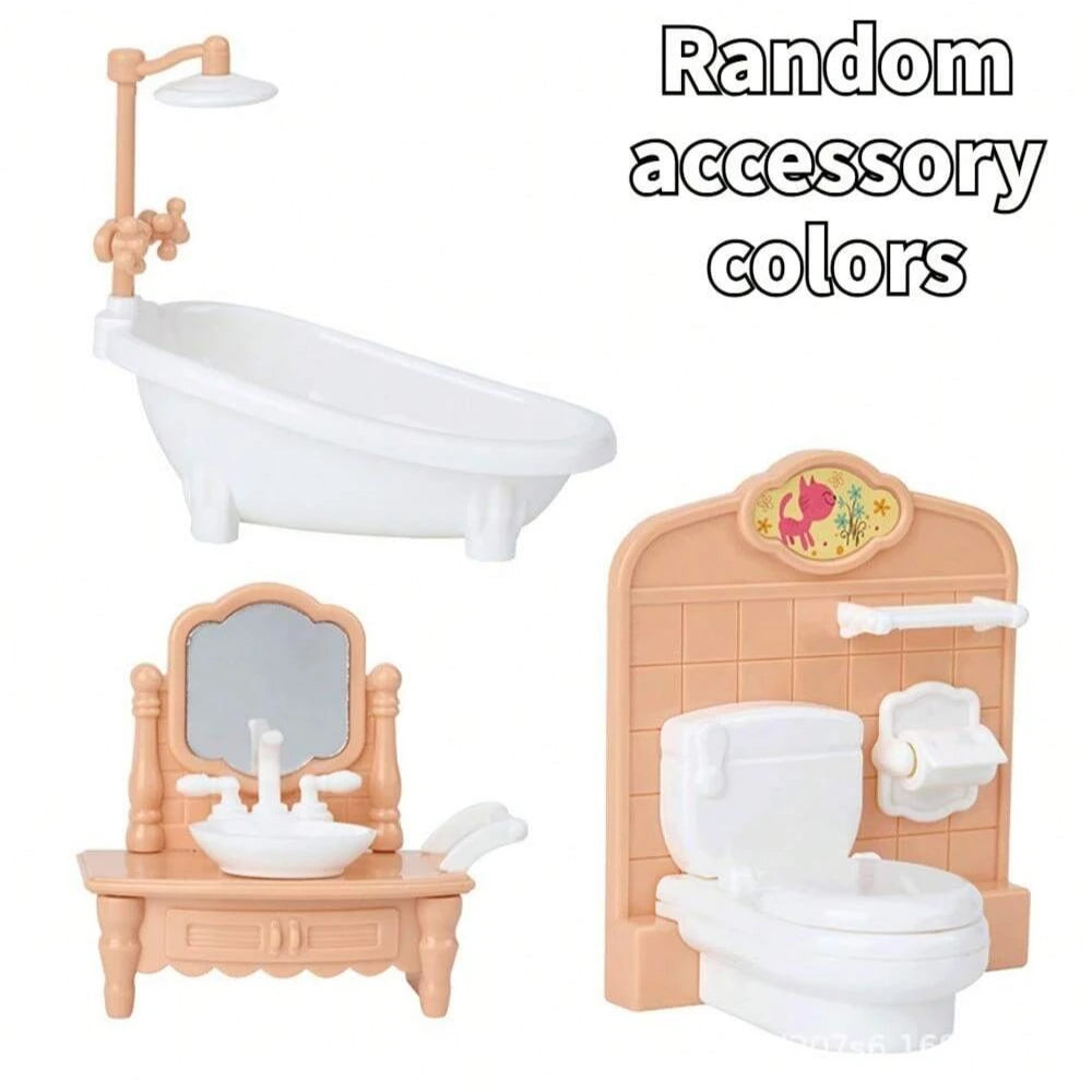 Dollhouse Miniature Furniture Set Twelve Scale For Kids Realistic Bedroom Living Room Kitchen Bathroom Accessories Gift