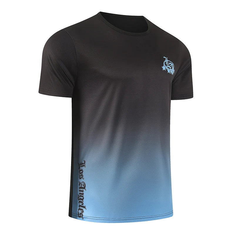 Men's Printed Quick-Dry Sports T-Shirt - Casual Fitness Tee