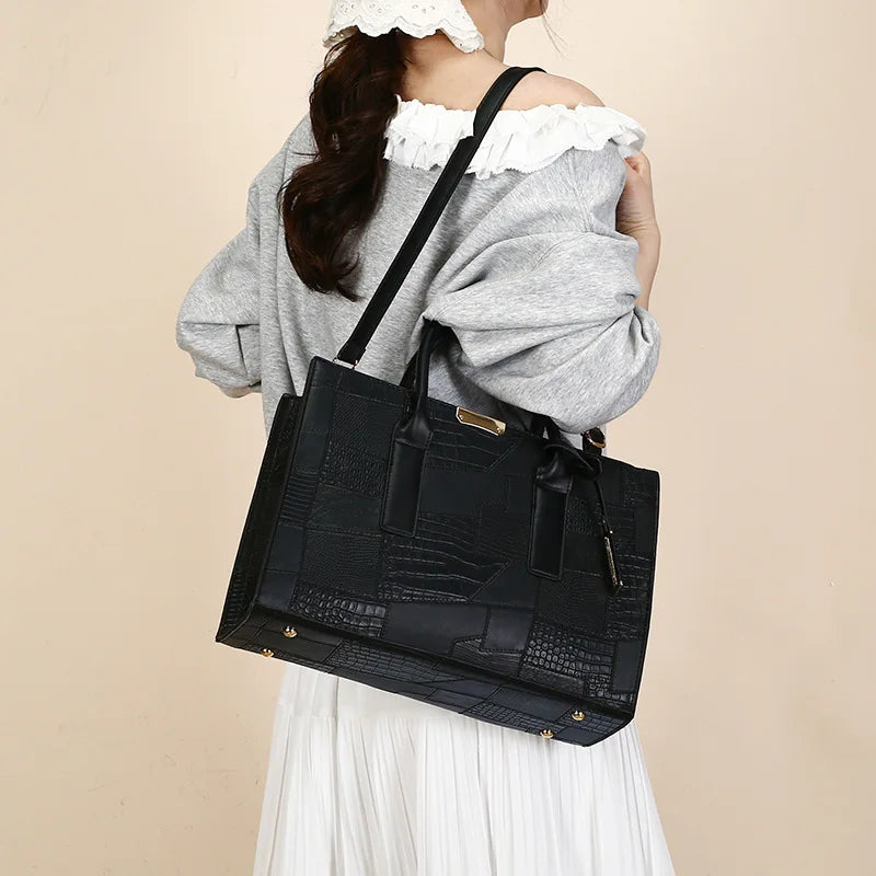 Trendy Lizard Pattern Mother-Daughter Handbag Summer 2025 Vintage Style Women's Tote Shoulder Bag Crossbody Bag Large Size