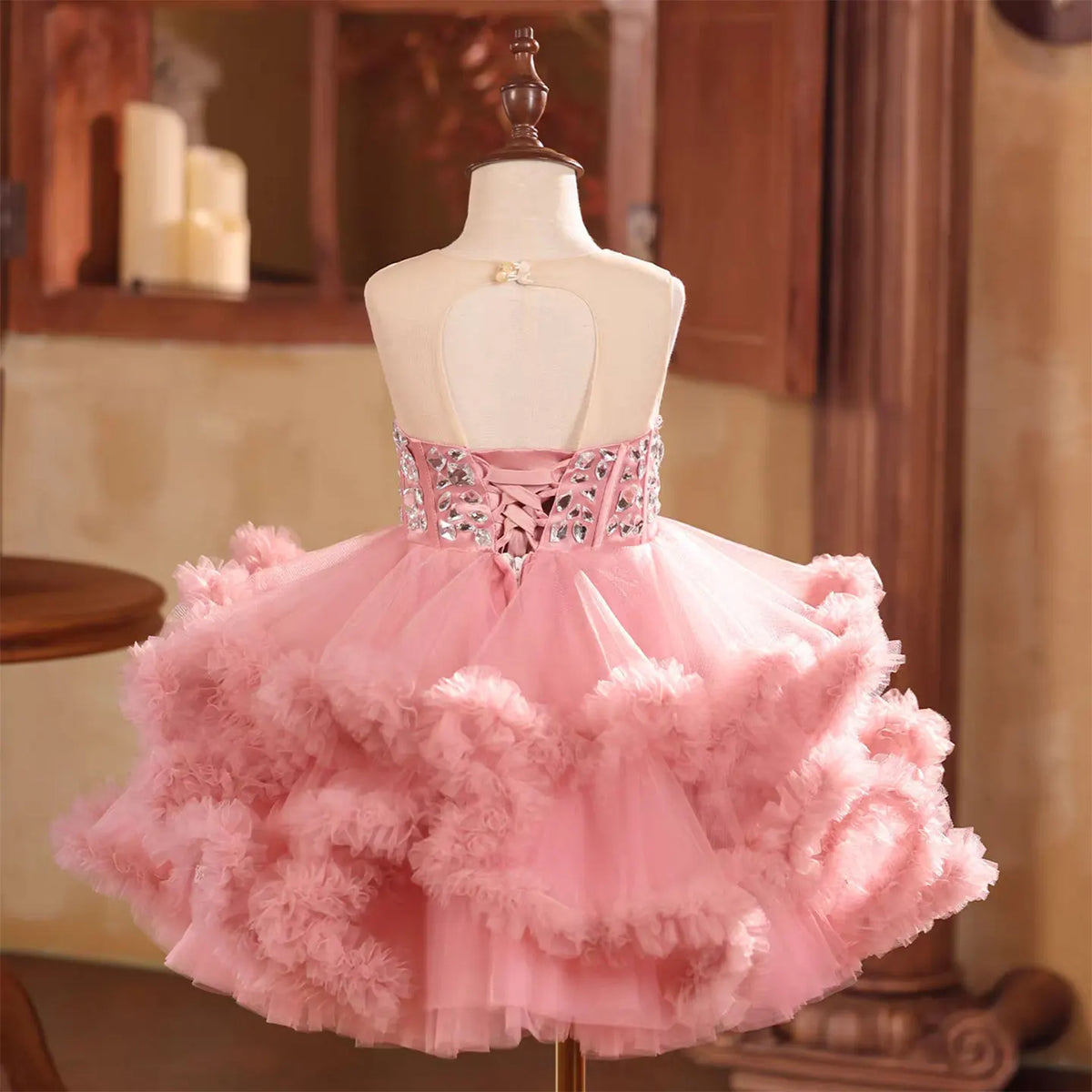 Dreamy Vow D218 Elegant Flower Girl Dress Tiered Beaded Princess Kids Fomal Gown for Wedding Birthday Festival Party Pageant