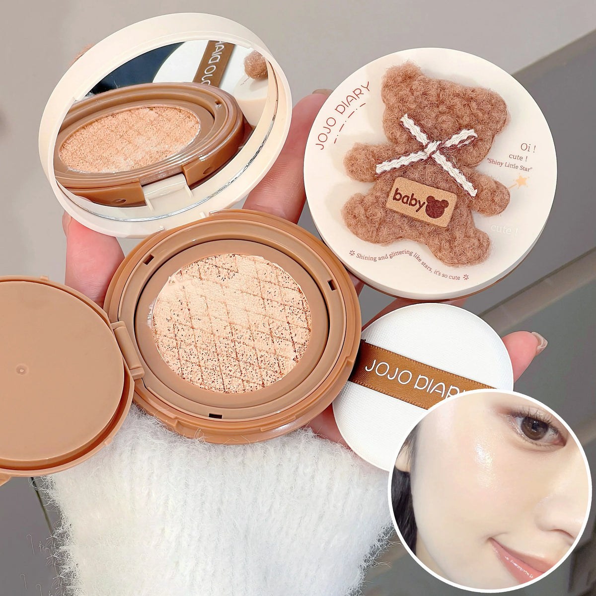 JOJO DIARY Plush Bear Hydrating Air Cushion BB Cream 13g
