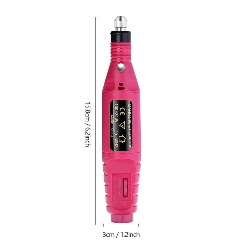 LINMANDA Kit profesional de taladro eléctrico USB para uñas con lima y pulidor, lámpara de uñas UV LED, secador de manicura en gel, kit de inicio de acrílico