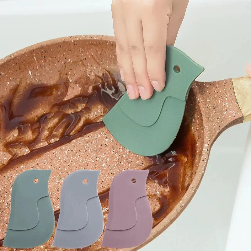 Raspador suave multifuncional de cocina para el hogar, herramienta de limpieza de suciedad y grasa, raspador de silicona para limpiar ollas y manchas de aceite