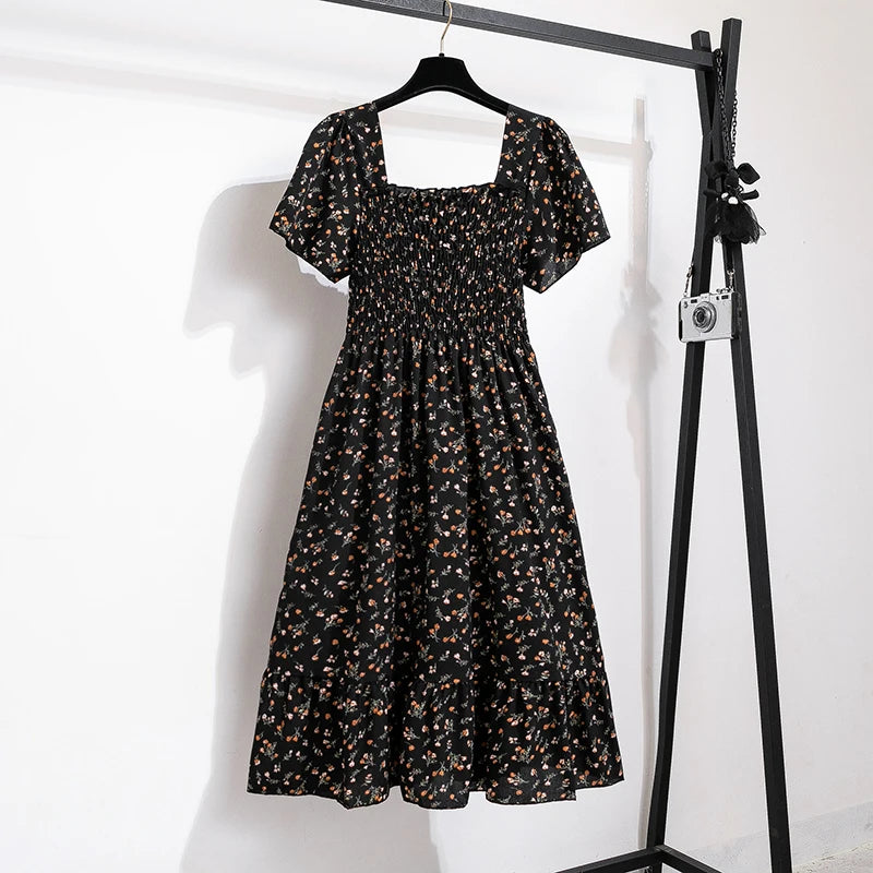 Floral Chiffon Midi Dress
