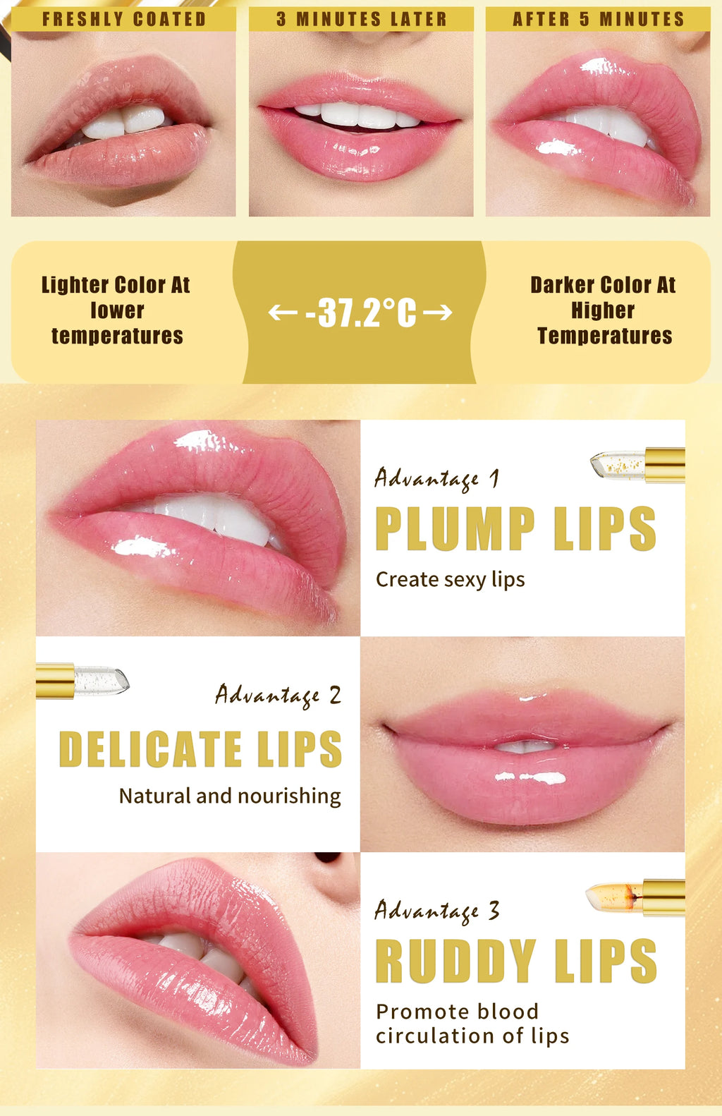 Hello Kiss Temperature Color Changing Flower Jelly Lipstick