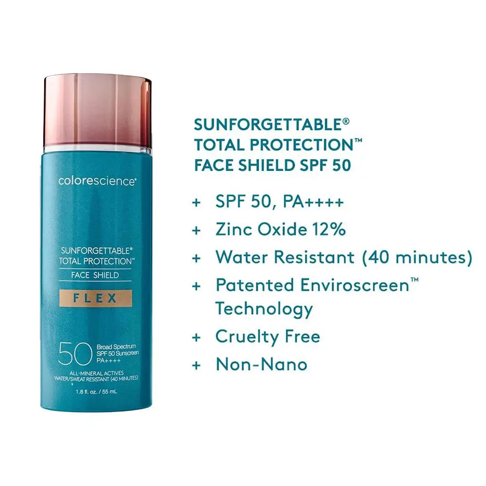 55ml Self-Tanning Foundation Colorescience Sunforgettable Face Shield Flex Broad Spectrum Mineral Sunscreen Water Resistant