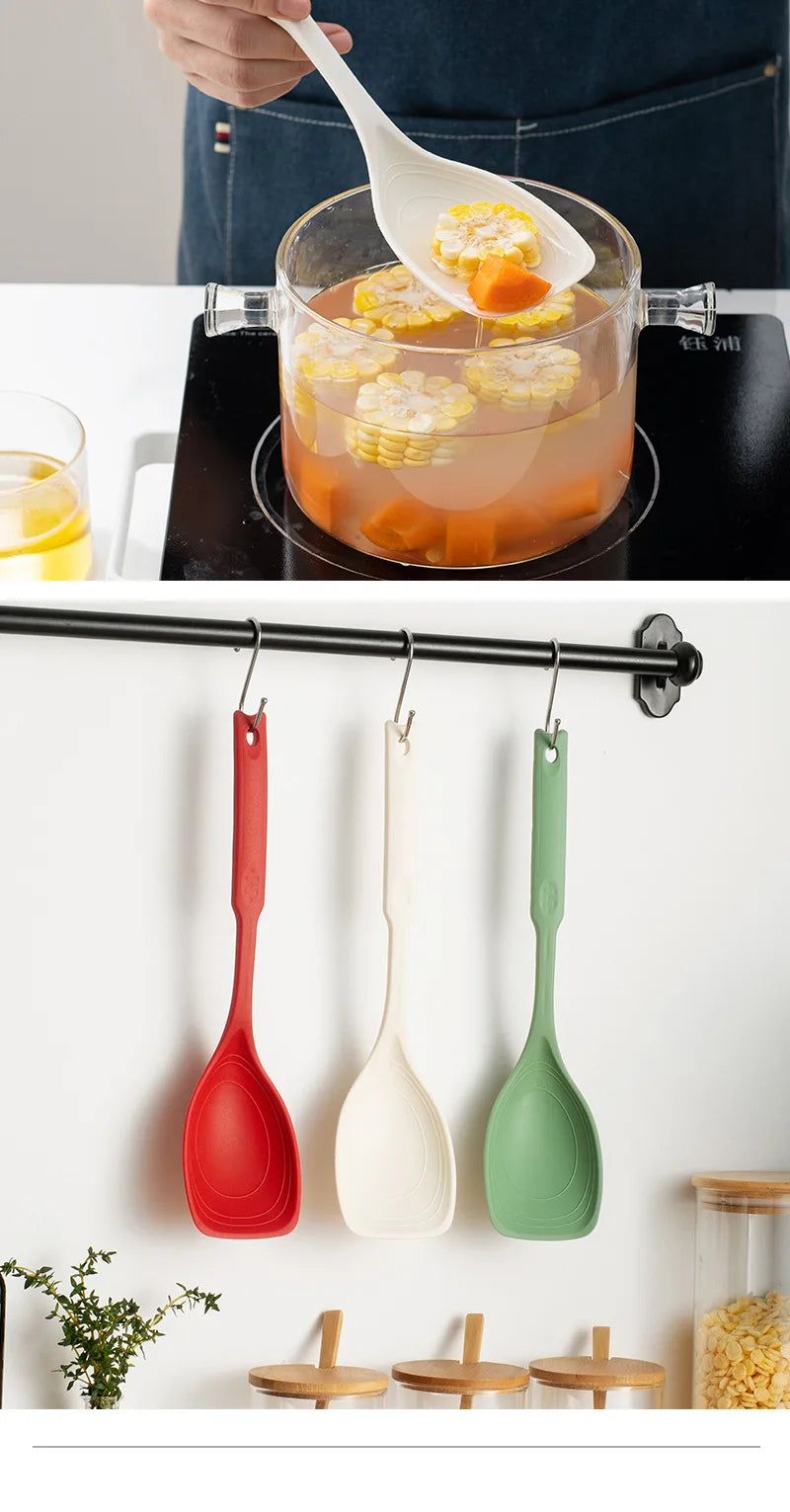 Silicone Cooking Spoon - Heat Resistant Kitchen Utensil 31cm