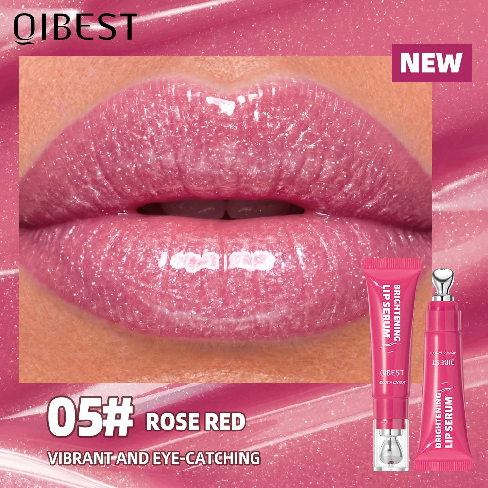 QIBEST Mirror Pearl Watery Crystal Jelly Lipgloss Lasting Moisturizing Lipstick Shine Glitter Lip Glaze Non Stick Cup Lip Makeup