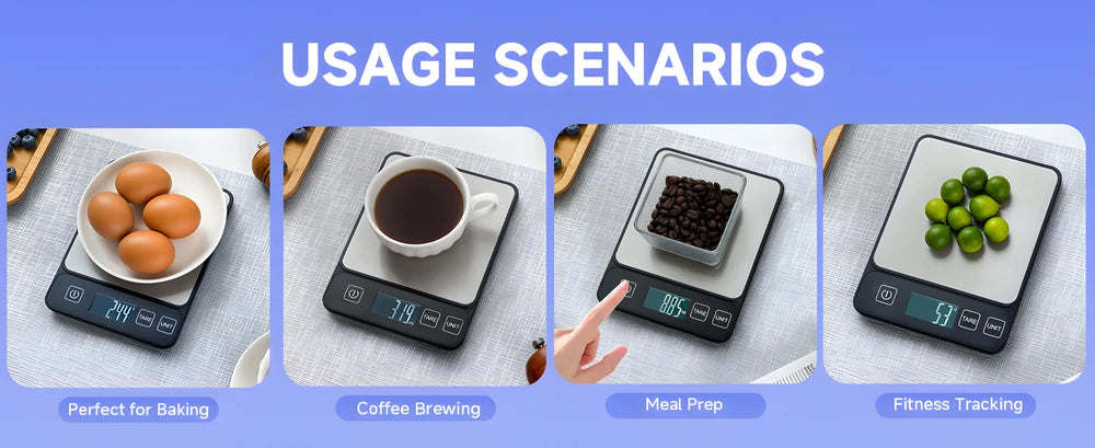 Báscula de cocina de 10 kg con pantalla digital LCD, báscula electrónica de mesa para hornear, báscula de peso en gramos para dieta personal saludable