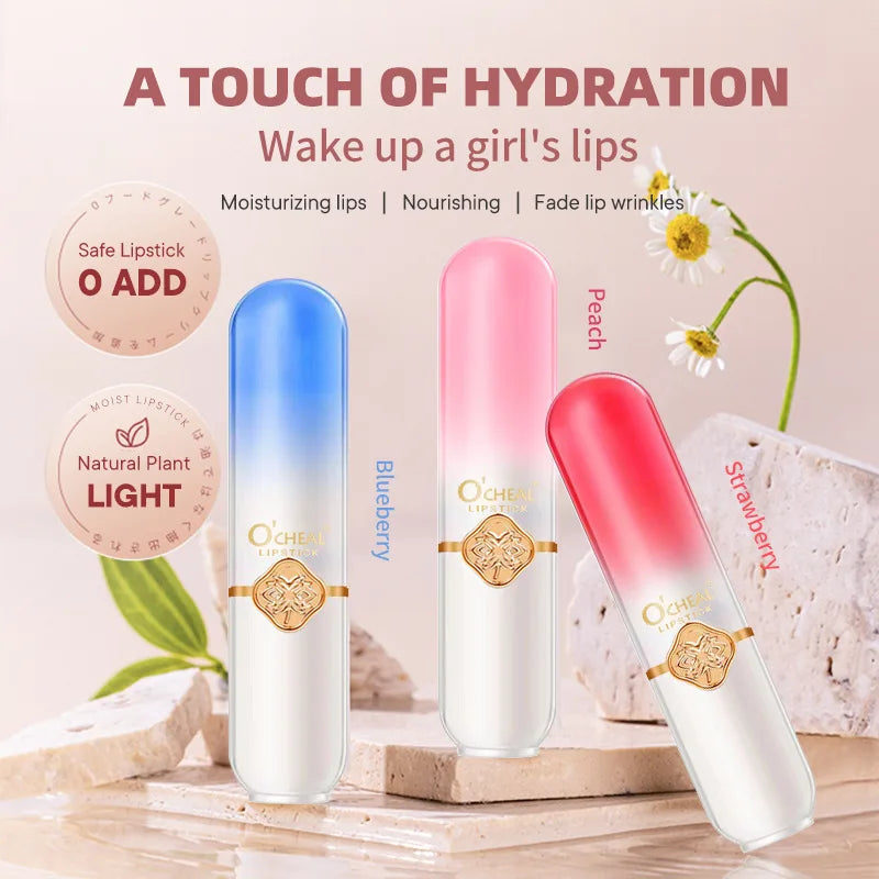 Twist Up Solid Lipstick Stick Moisturizing Pink Shine Glossy Long Lasting Smooth Lip Color Crayon Party Festival Daily Makeup