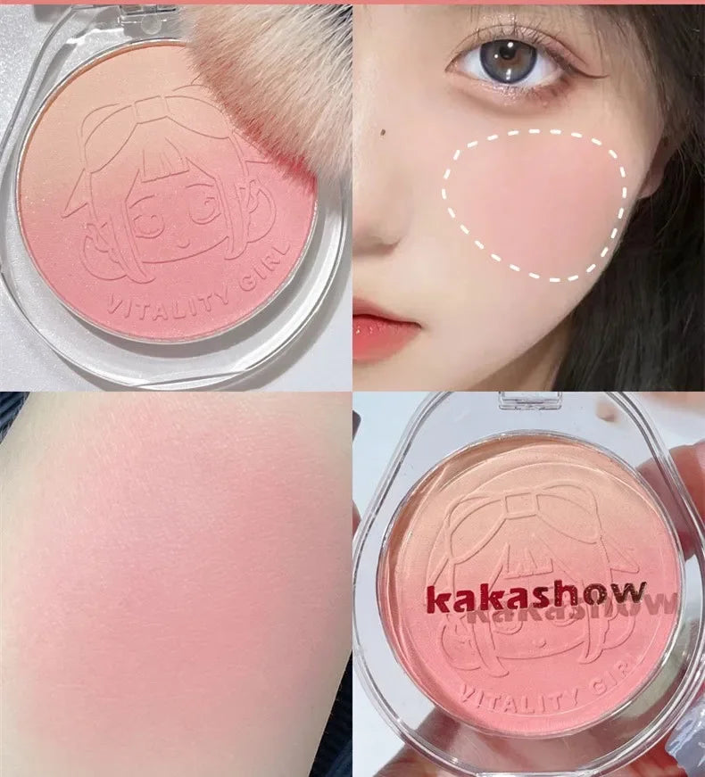 Dual Gradient Blush Highlights Natural Nude Makeup Brightening Cheek Purple Blue Female Niche Brand 2024 New Makeup Cosmetics