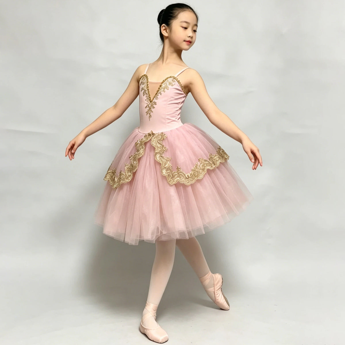 Adults Children Embroidery Gauze Lyrical Contemporary Dance Costume Group Party Stage Tutu Adult Kids Competition Dance Clothes