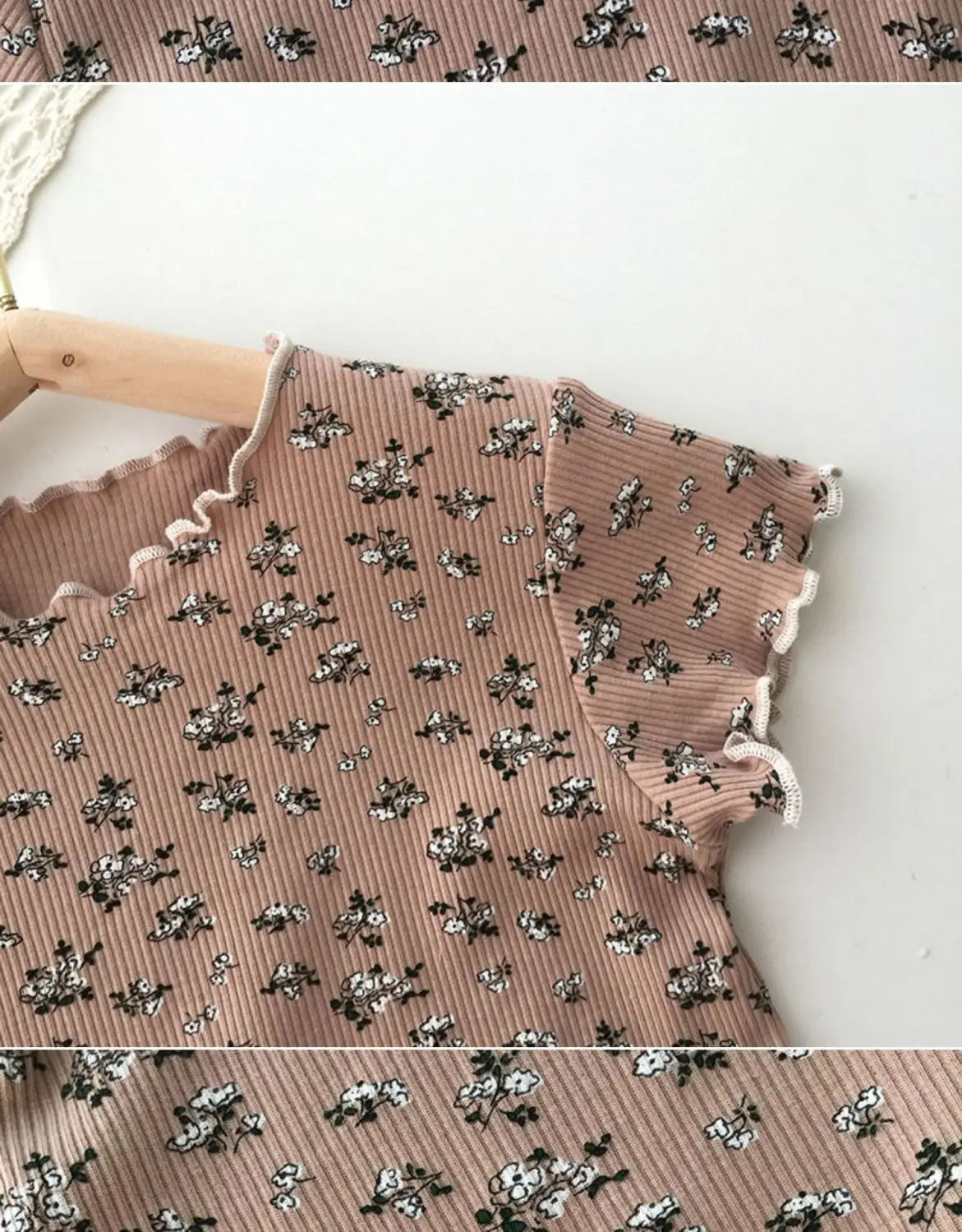 2026 Summer Fashion New Short Sleeve Round Neck Flower Printed T-shirt Top+Pants 2 Piece Set Kids Casual Home Clothes