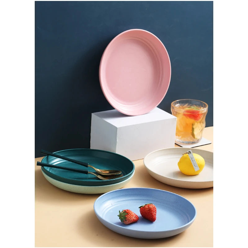 Wheat Straw Dinner Plate Set, Lightweight Unbreakable, 15cm, 6-Piece
