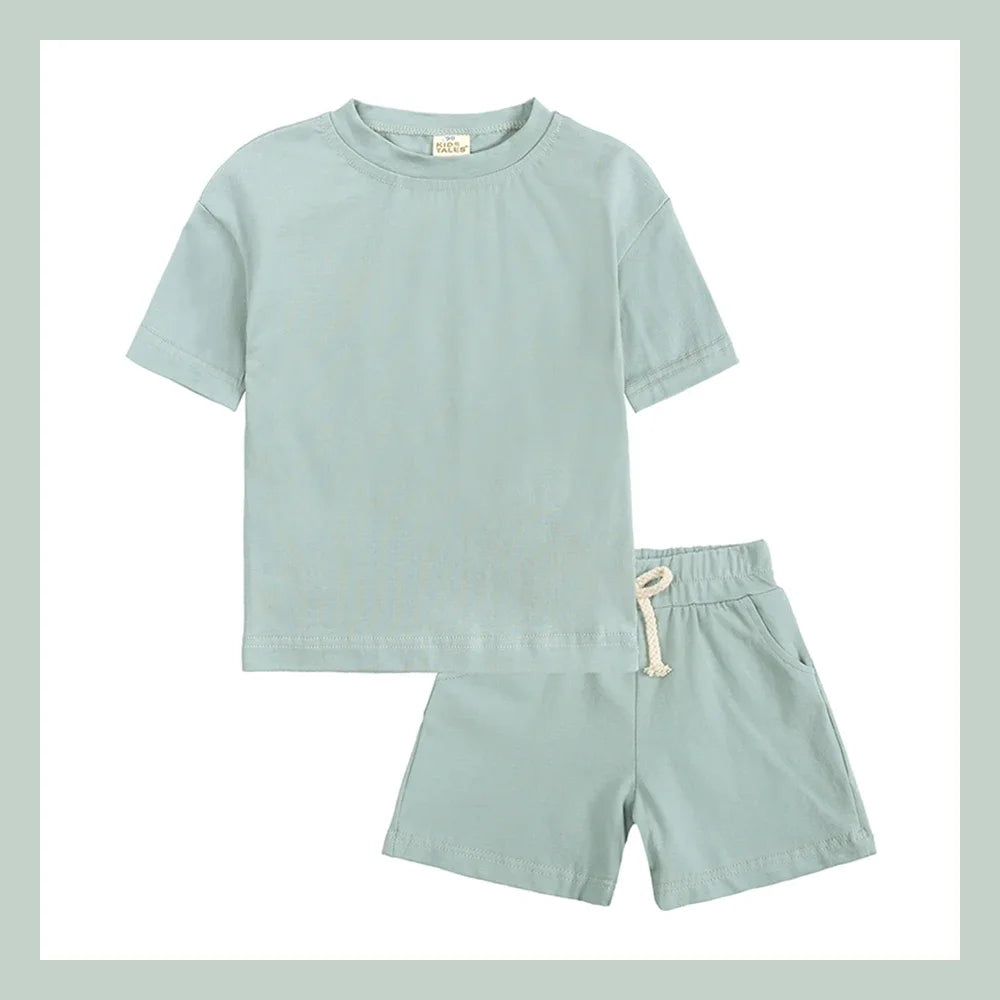 Kids Tales Unisex Toddler Summer Clothing Set - Cotton T-Shirt & Shorts