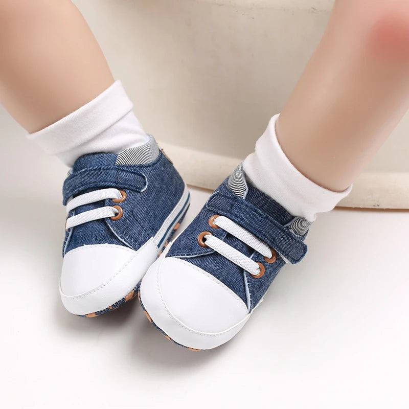 Four Season Blue Main Picture Comfortable and Lightweight Walking Shoes 0-12 Months Soft Sole Anti Slip Crawling Shoes