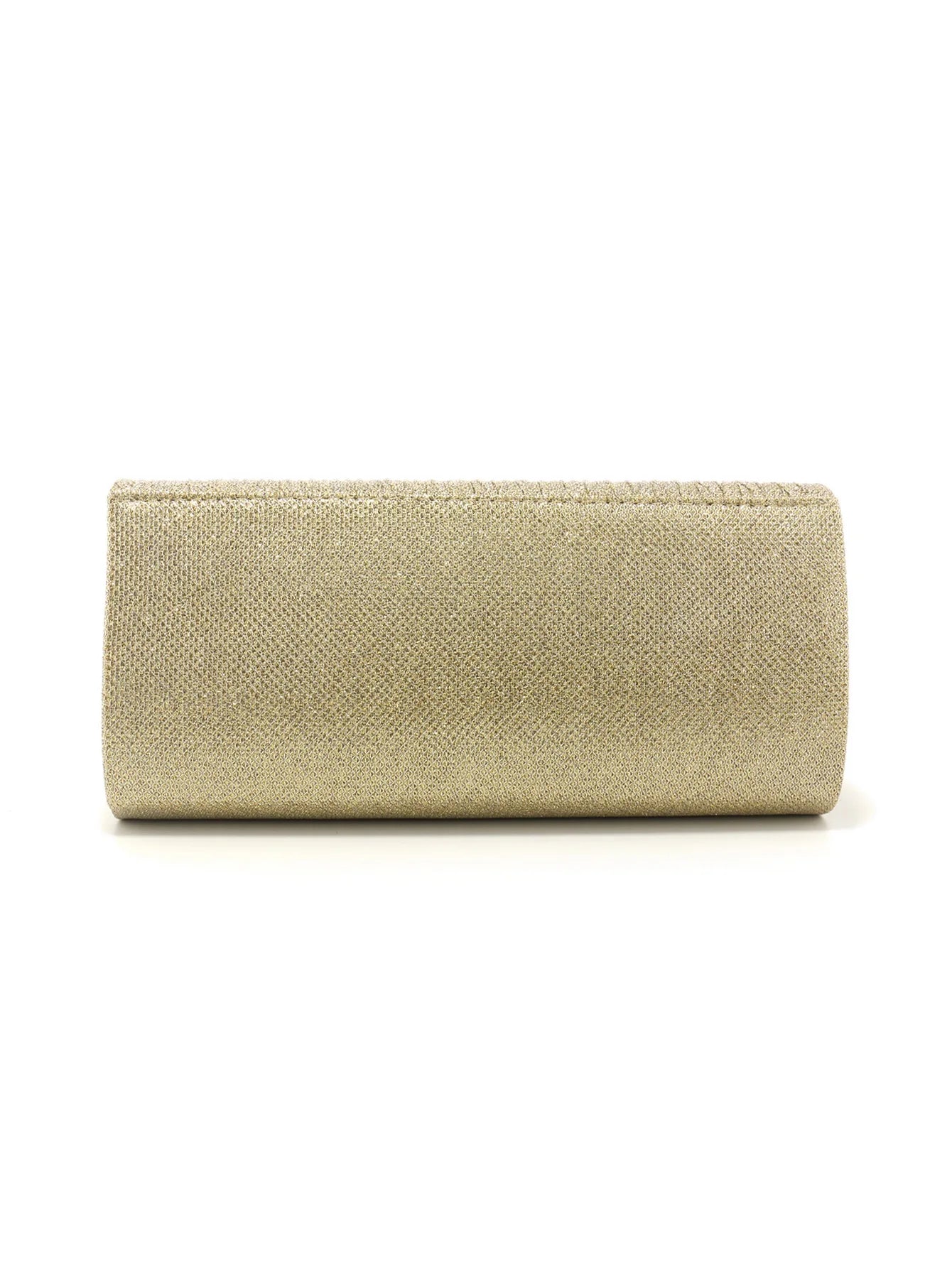 Golden Metal Shoulder Envelope Design Women Evening Bags Ruched Fashion Glitter Clutch Handbags