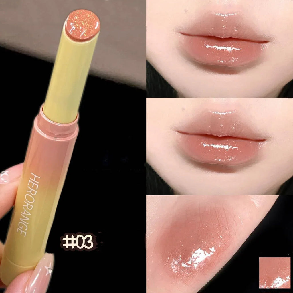 Clear Water Light Solid Lip Gloss Jelly Watery Pink Lipstick Pencil Moisturising Mirror Shimmer Korean Lips Makeup Cosmetics