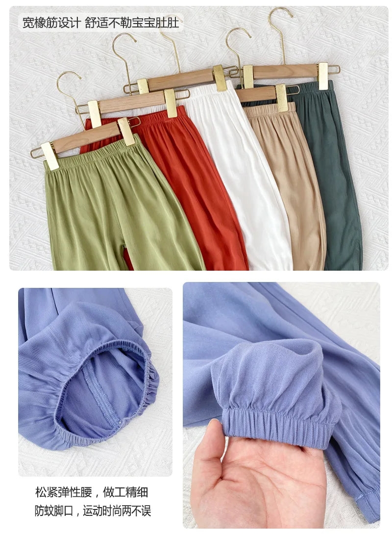 V-TREE Kids Ice Silk Bloomers - Unisex Mosquito-Proof Jogger Pants