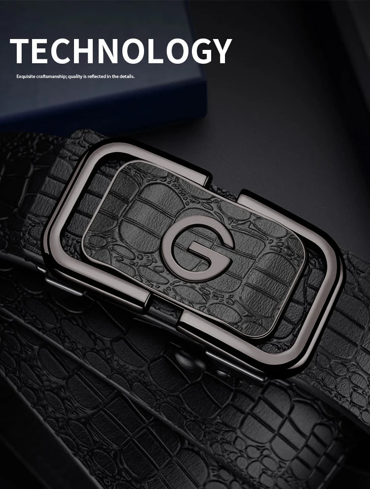 Stylish Men's PU Leather Belt - Fashion Belts for Daily Life, Leisure, Party, Festival, Work, and Business Automatic Buckle
