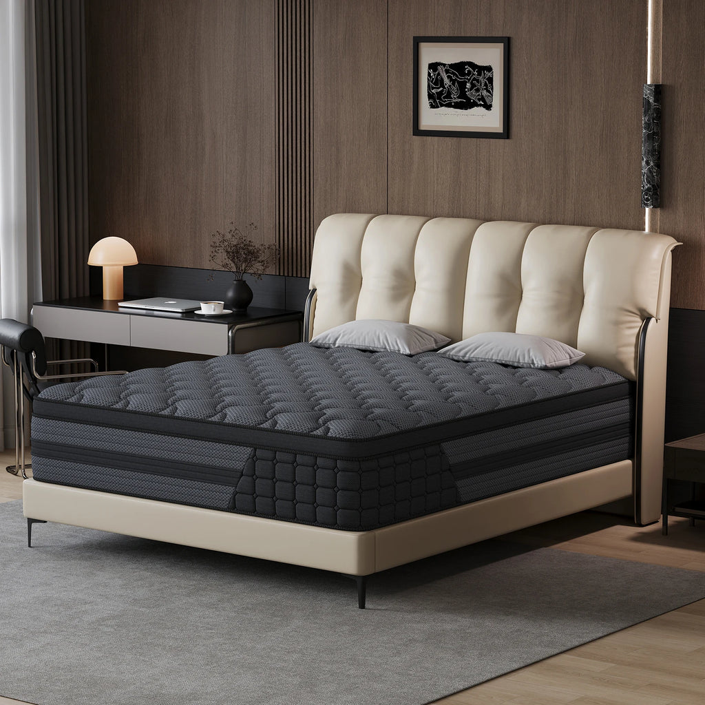 Queen King Mattress 12 Inch 14 Inch Twin Full Superior Firm Hybrid Mattress In A Box - Euro Top Luxury Mattress-Gel Memory Foam And Innerspring Hybrid Mattress For Motion Isolation, Edge Support