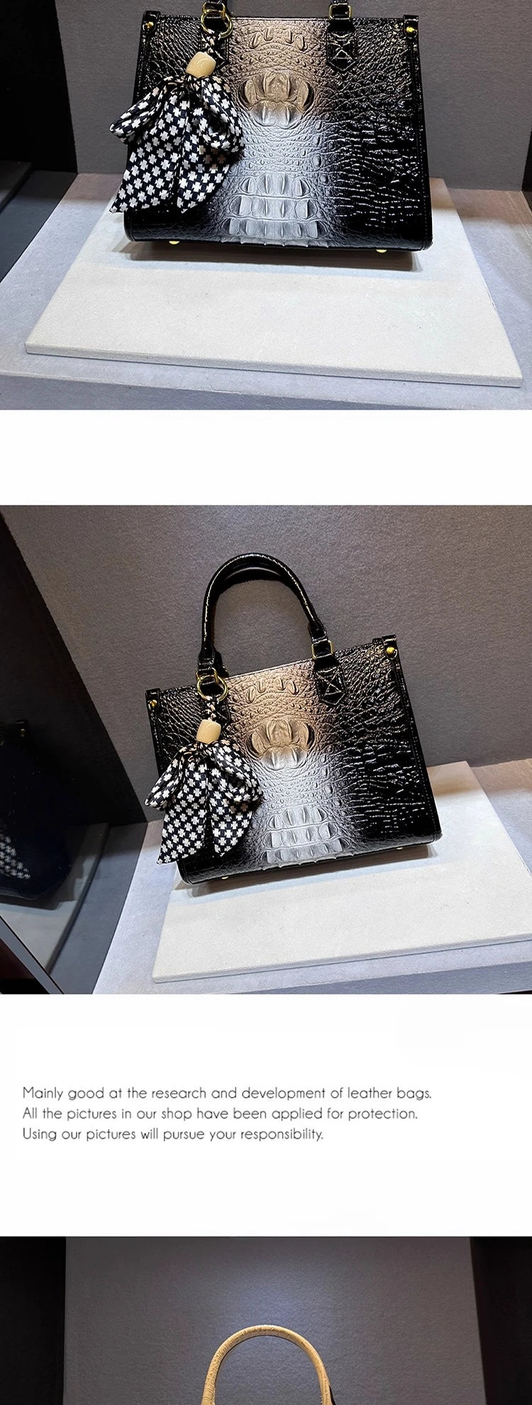 Real Leather Alligator Print Women 2025 New Large Capacity Tote Handbag Crossbody Bags for Women Сумка Женская