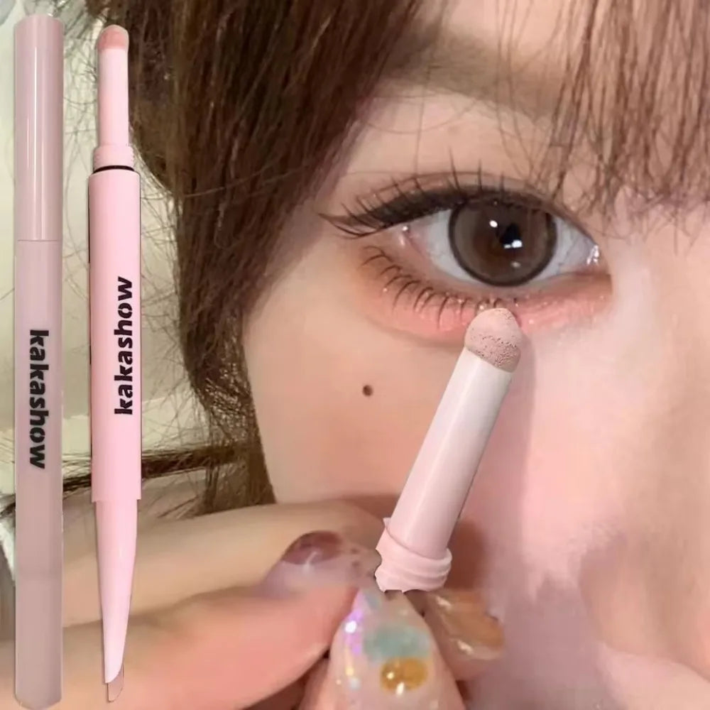 Dual End Glitter Matte Aegyosal Pen Brightening Highlight & Shadow Stick Eye Makeup Lying Silkworm Eyeliner Gel Pencil 애교살 펜