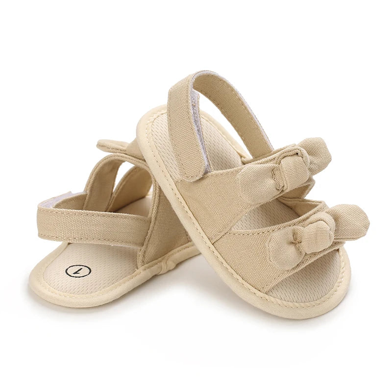 2025 New 0-18M Summer Newborn Baby Girls Boys Sandals Shoes Butterfly Flat With Heel Soft Bottom Anti Slip Shoes