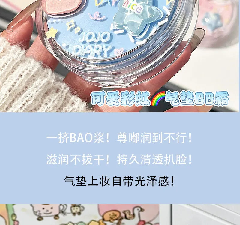 Korean Hydrating Air Cushion BB Cream Concealer Moisturizing Lasting Moisturizing No Stuck Waterproof and Sweat-proof Foundation