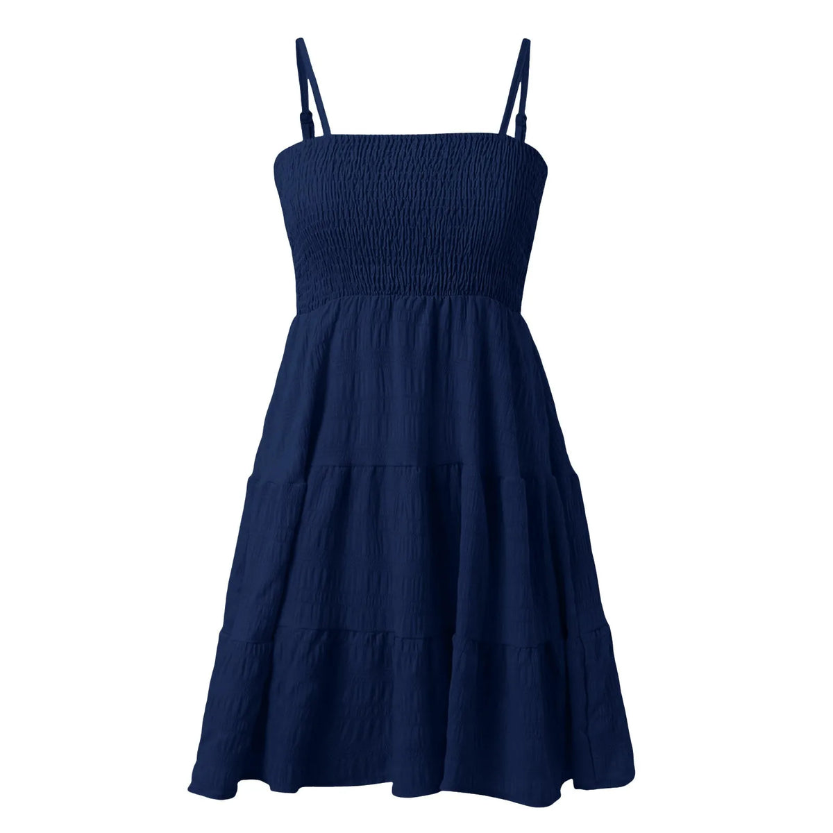 Bohemian Beach Sundress Women Sexy Sleeveless Backless Big Swing Mini Dress Solid Spaghetti Strap Ruffles Dresses Vestidos