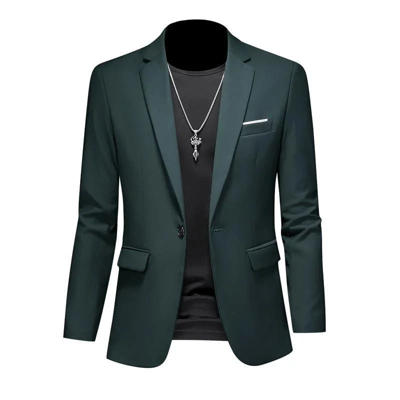 Boutique Fashion Mens Blazer Solid Color Premium High End Suit Jacket For Men Groom Wedding