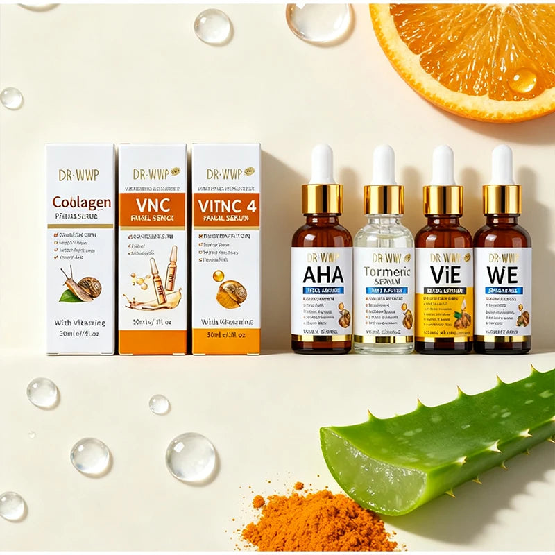 Vitamin C Turmeric Hyaluronic Acid Serum With Aha Retinol Snail Extract Face Serum Brightening Moisturizing Gentle Exfoliation
