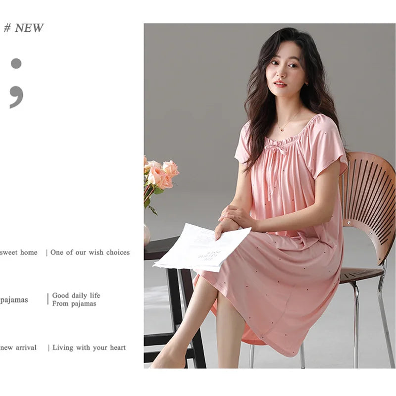 Summer Hot New Product Modal Fabric High-quality Fabric Nightgown Sleepwear That Can Be Worn As Women's Home Clothes